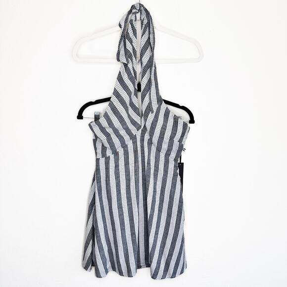 NWT House of Harlow x Revolve Amina White Black Embroidered Stripe Mini Dress Sm - Picture 13 of 13